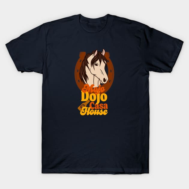 Ken’s Mojo Dojo Casa House with horse. T-Shirt by Midnight Pixels